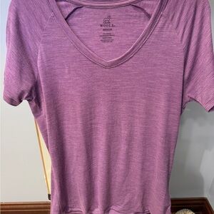 Woolx Women's Plum V-Neck Short Sleeve Tee